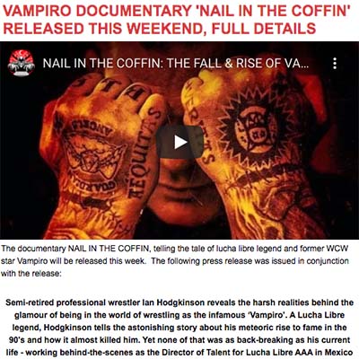 VAMPIRO DOCUMENTARY 'NAIL IN THE COFFIN' RELEASED THIS WEEKEND, FULL DETAILS